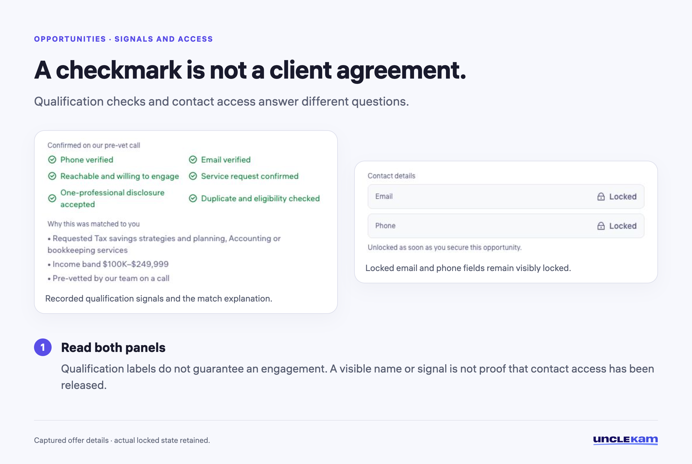 A checkmark is not a client agreement.