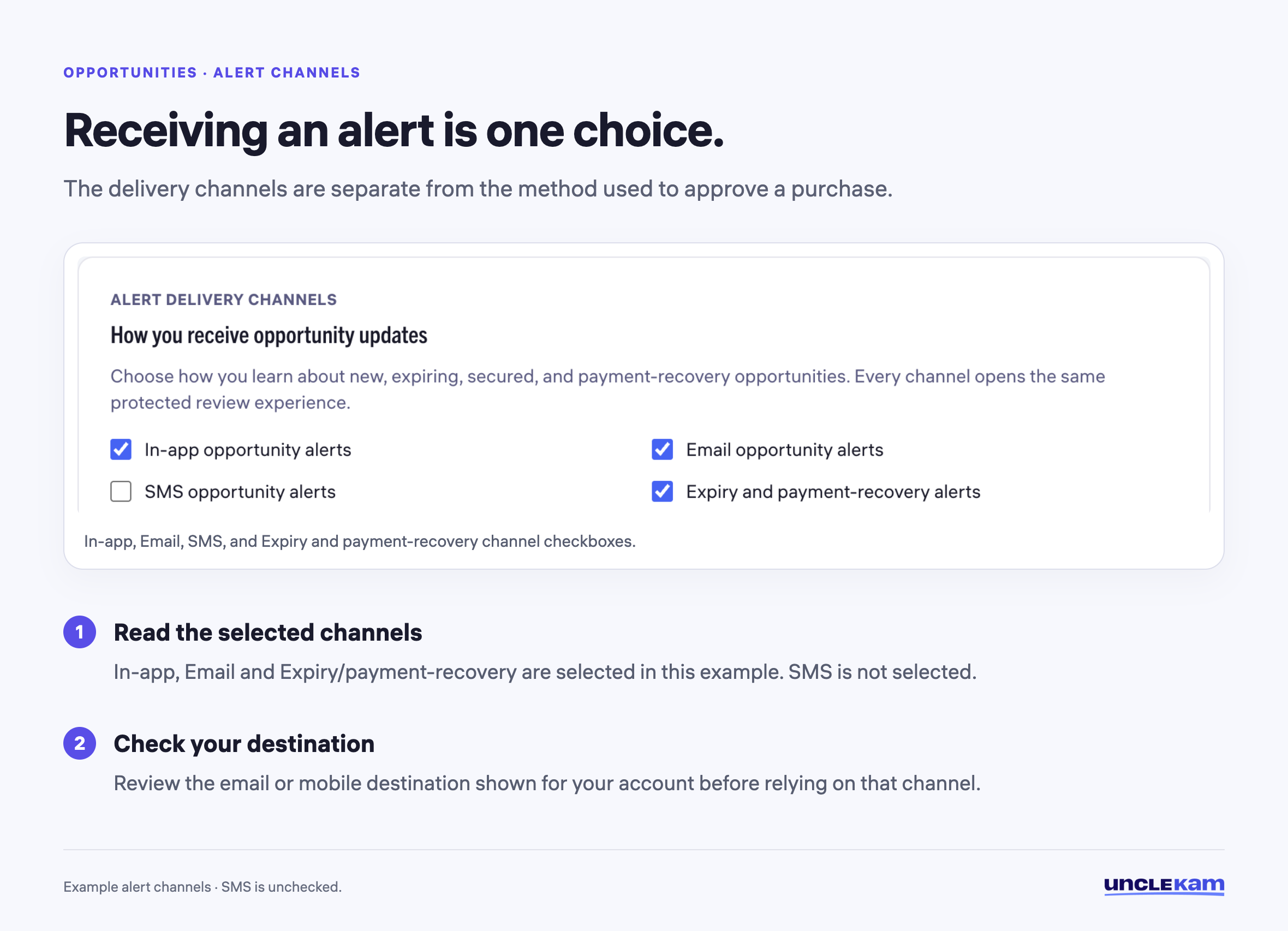 Receiving an alert is one choice.