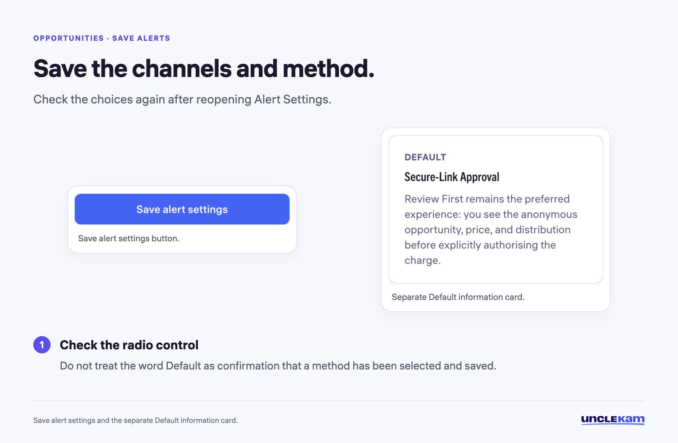 Save the channels and method.