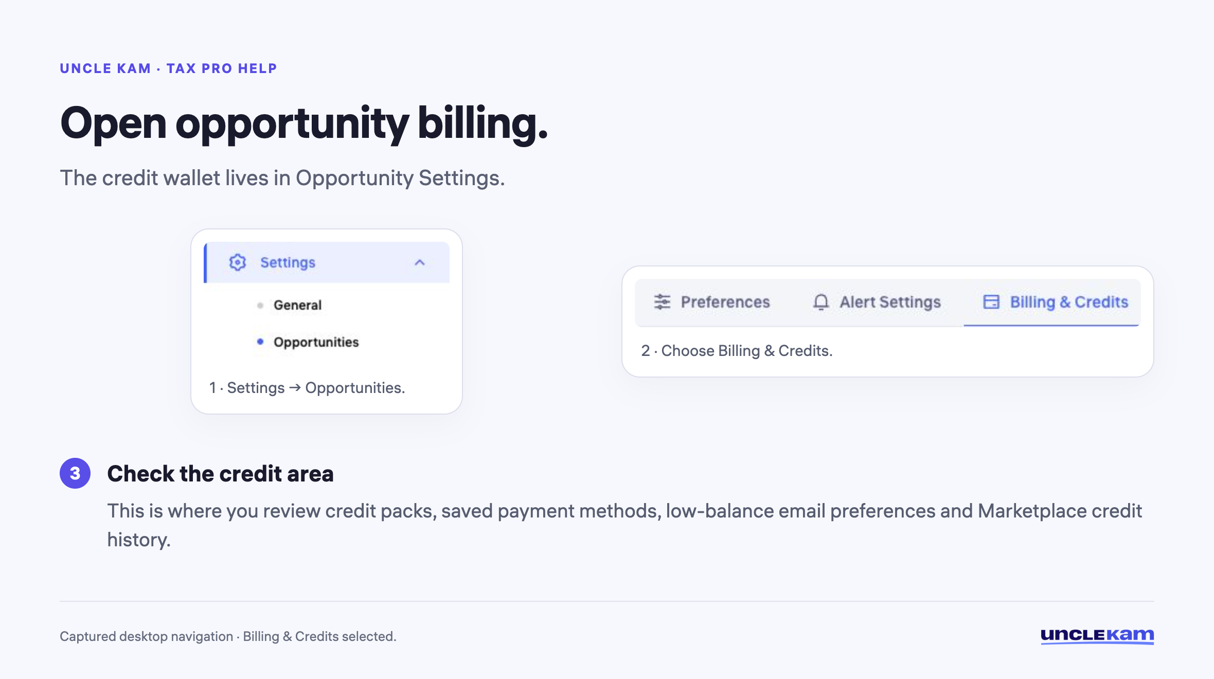 Open opportunity billing.