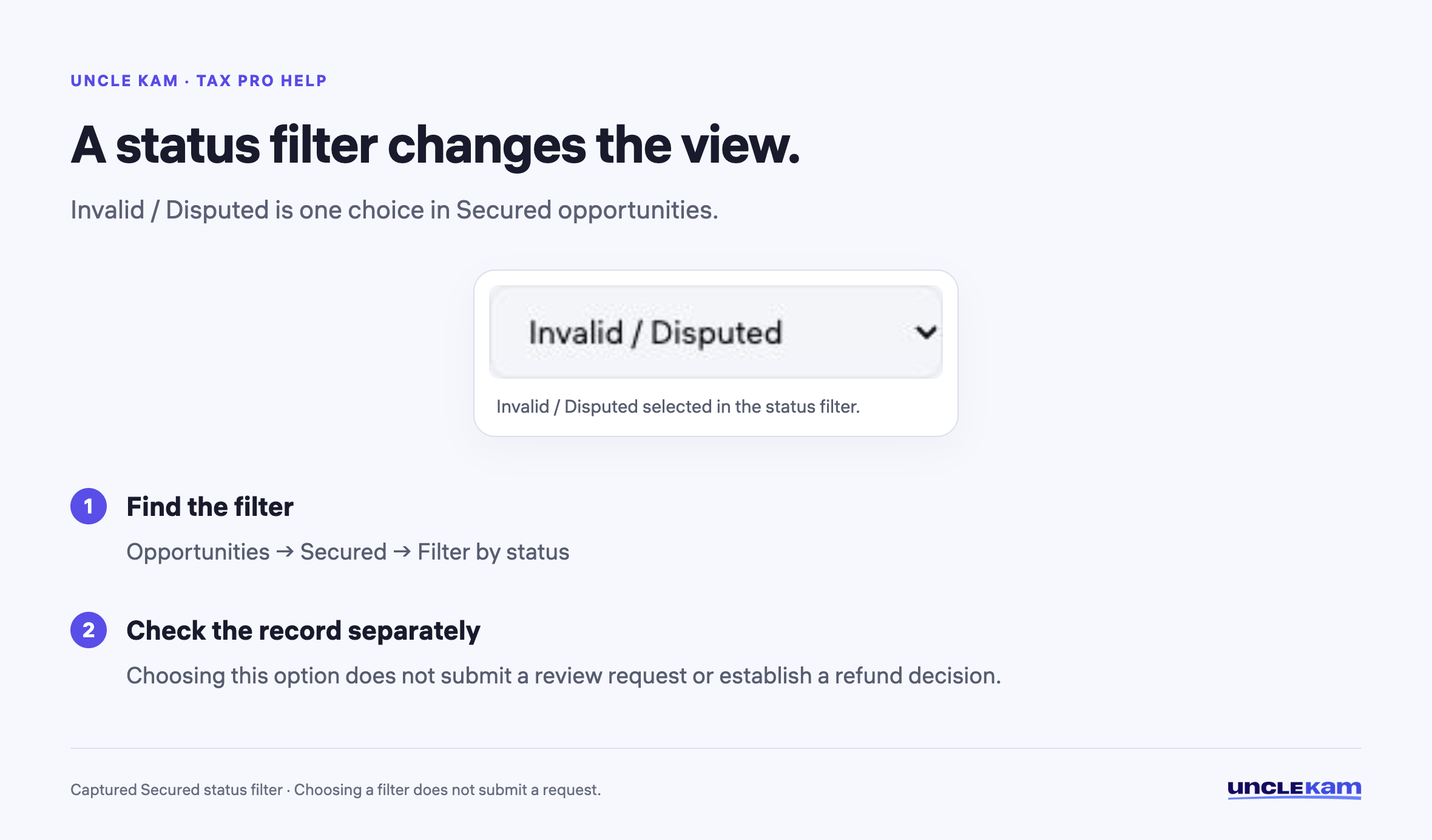 A status filter changes the view.