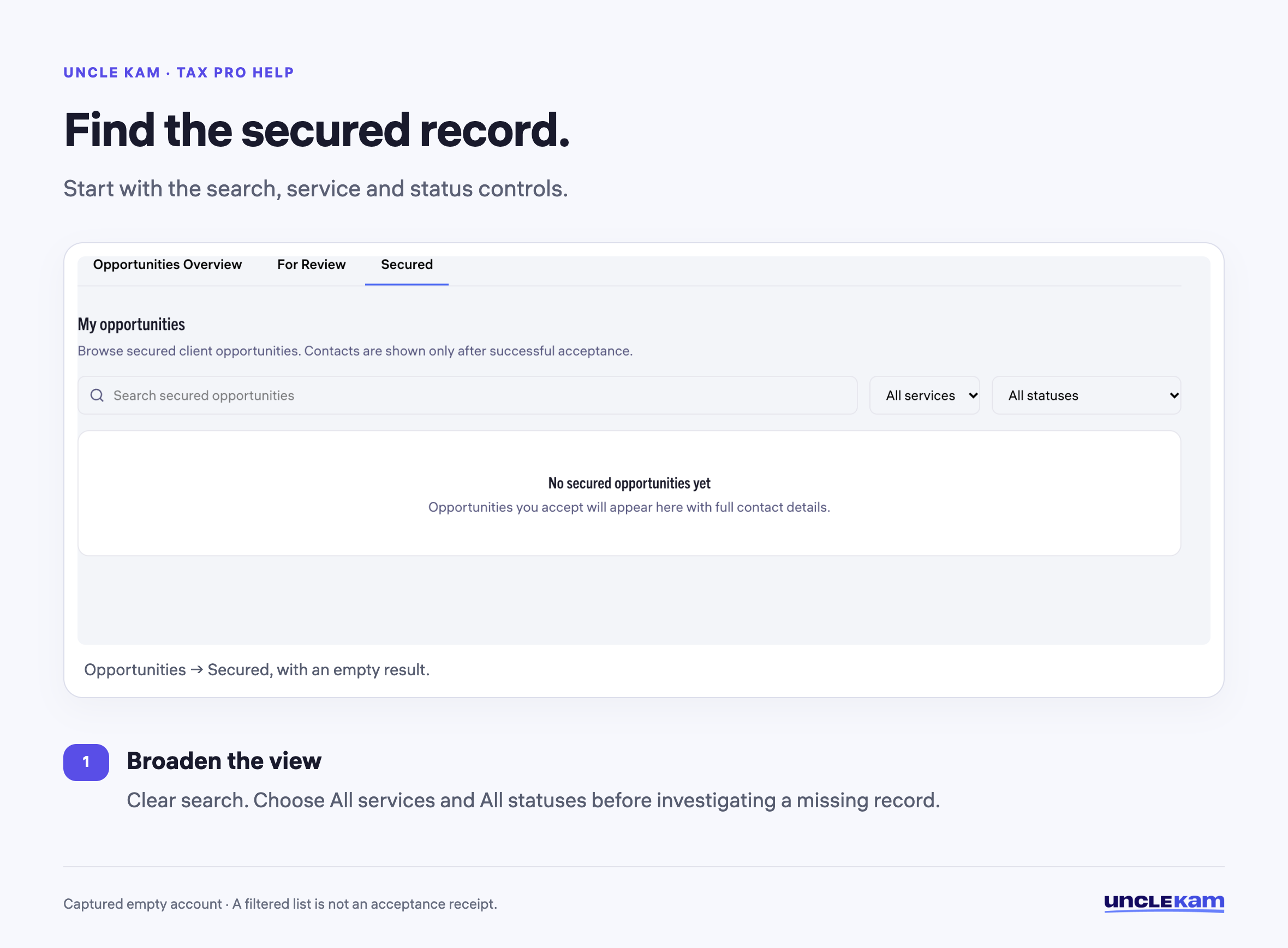 Find the secured record.