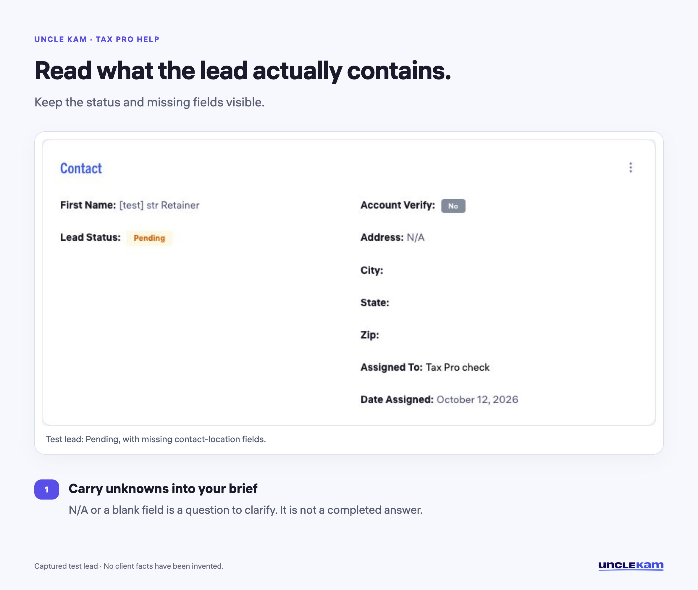 Read what the lead actually contains.