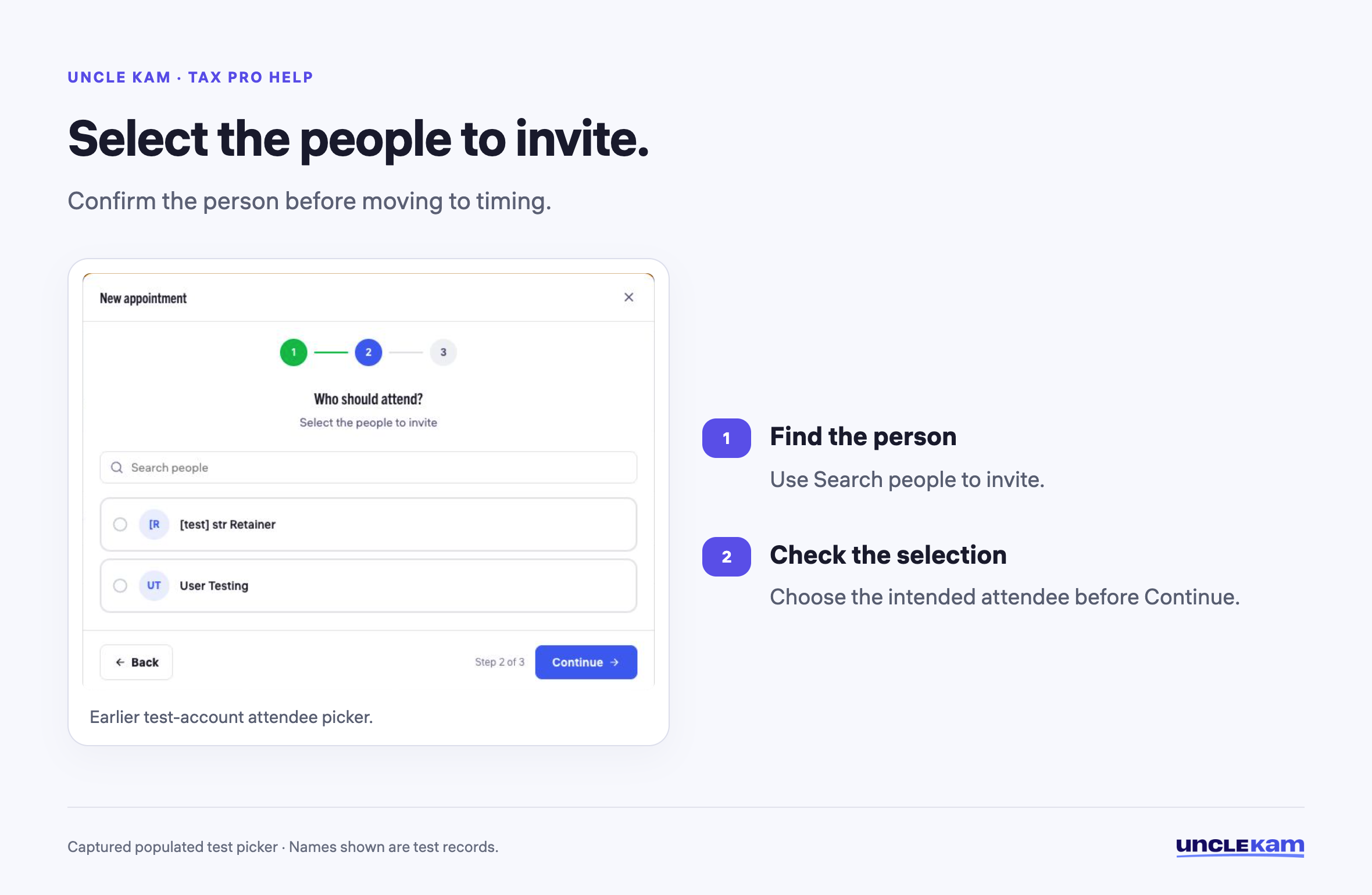 Select the people to invite.