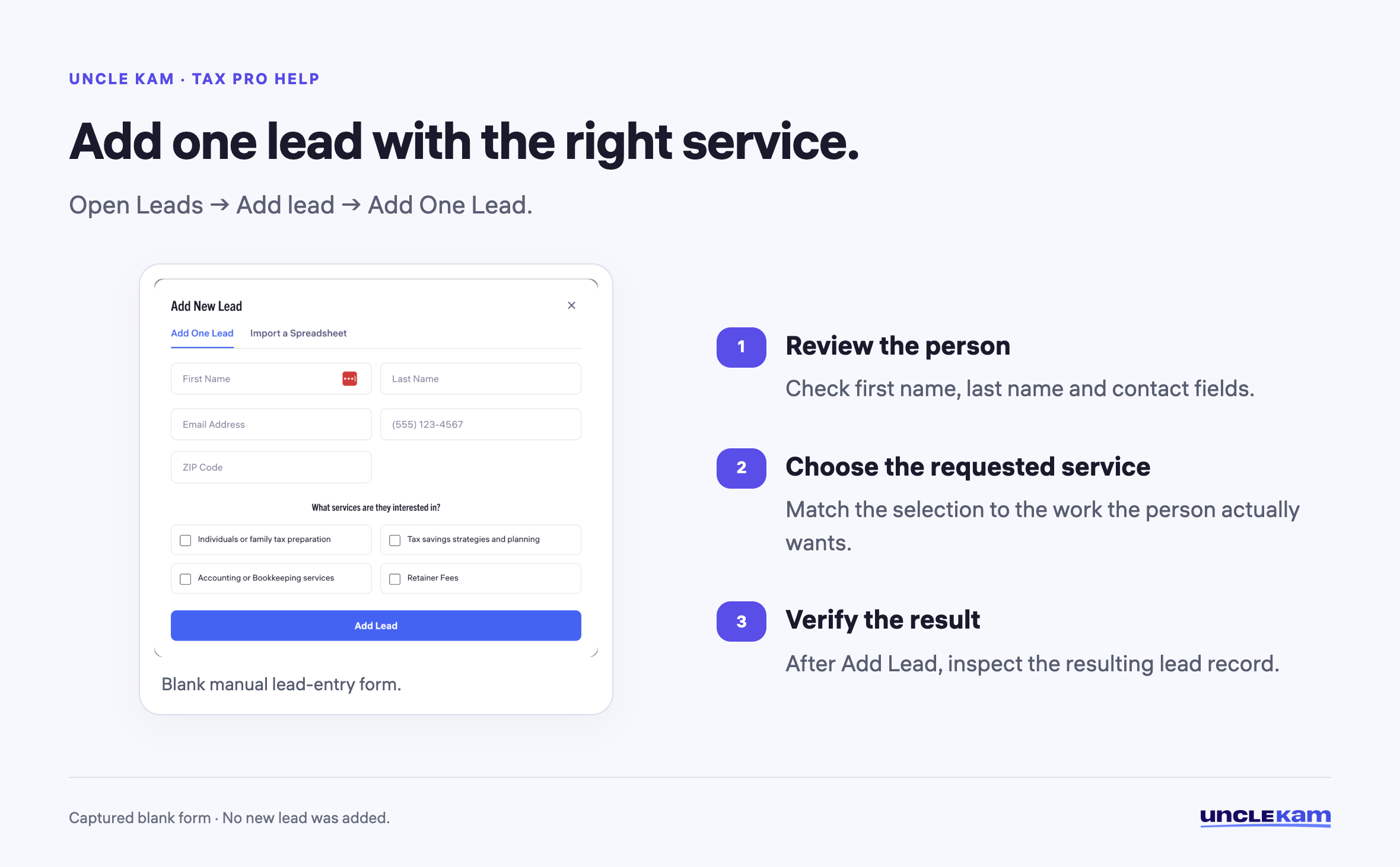 Add one lead with the right service.
