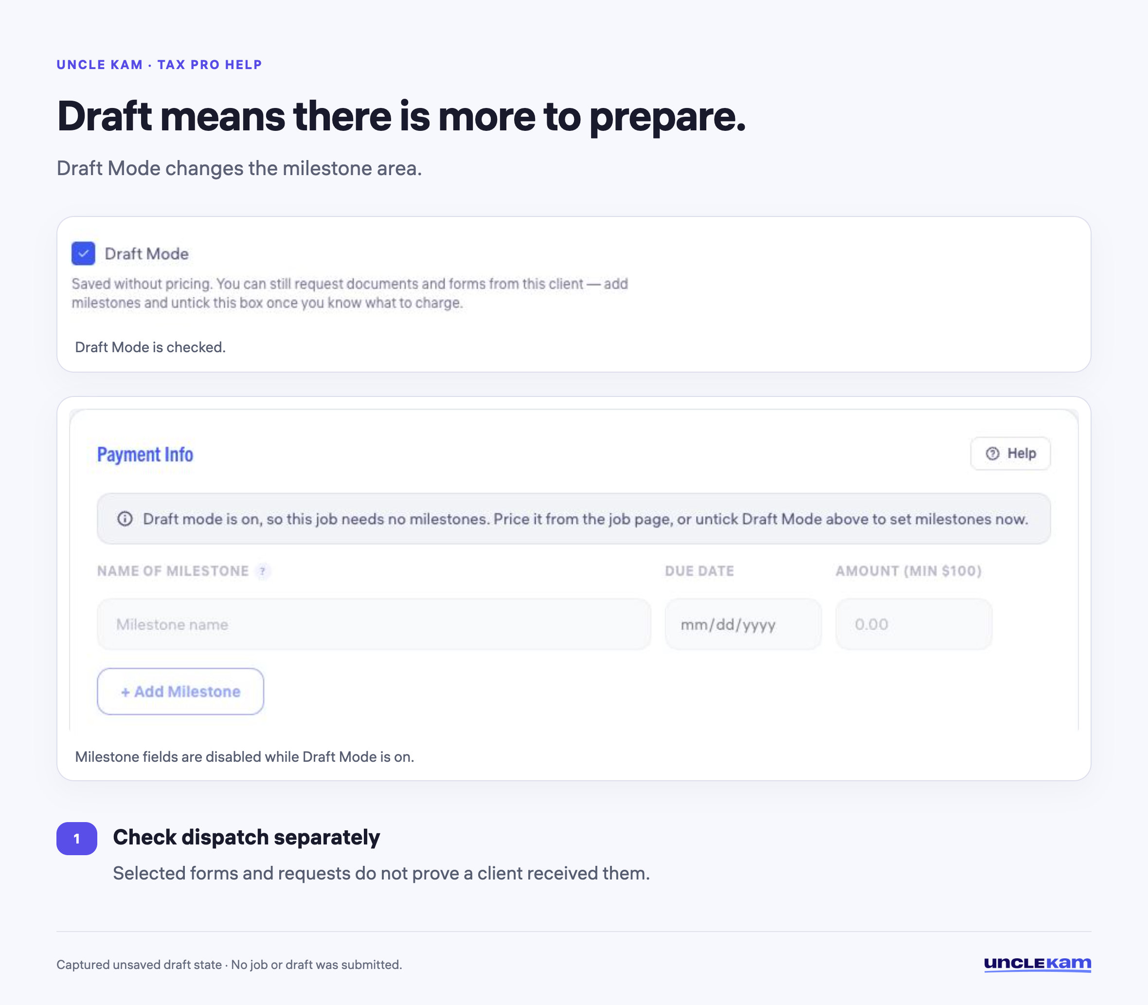 Draft means there is more to prepare.