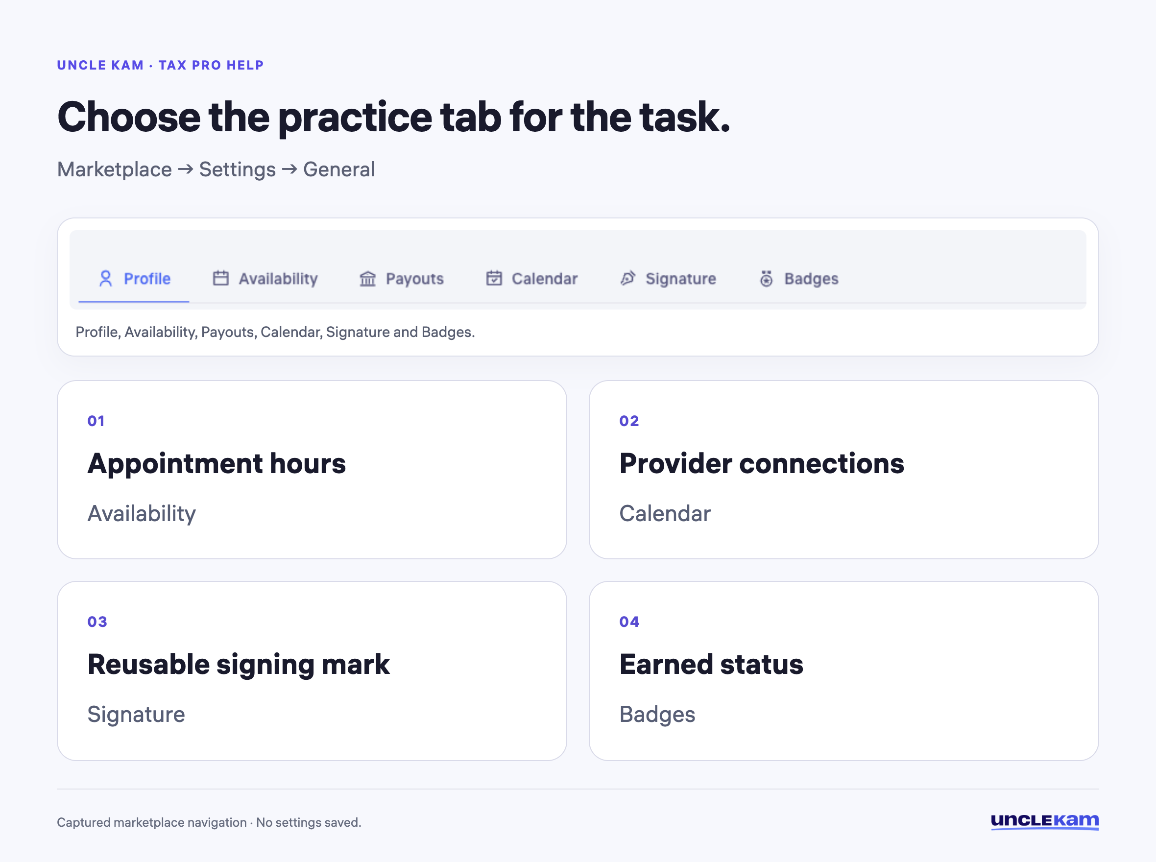 Choose the practice tab for the task.