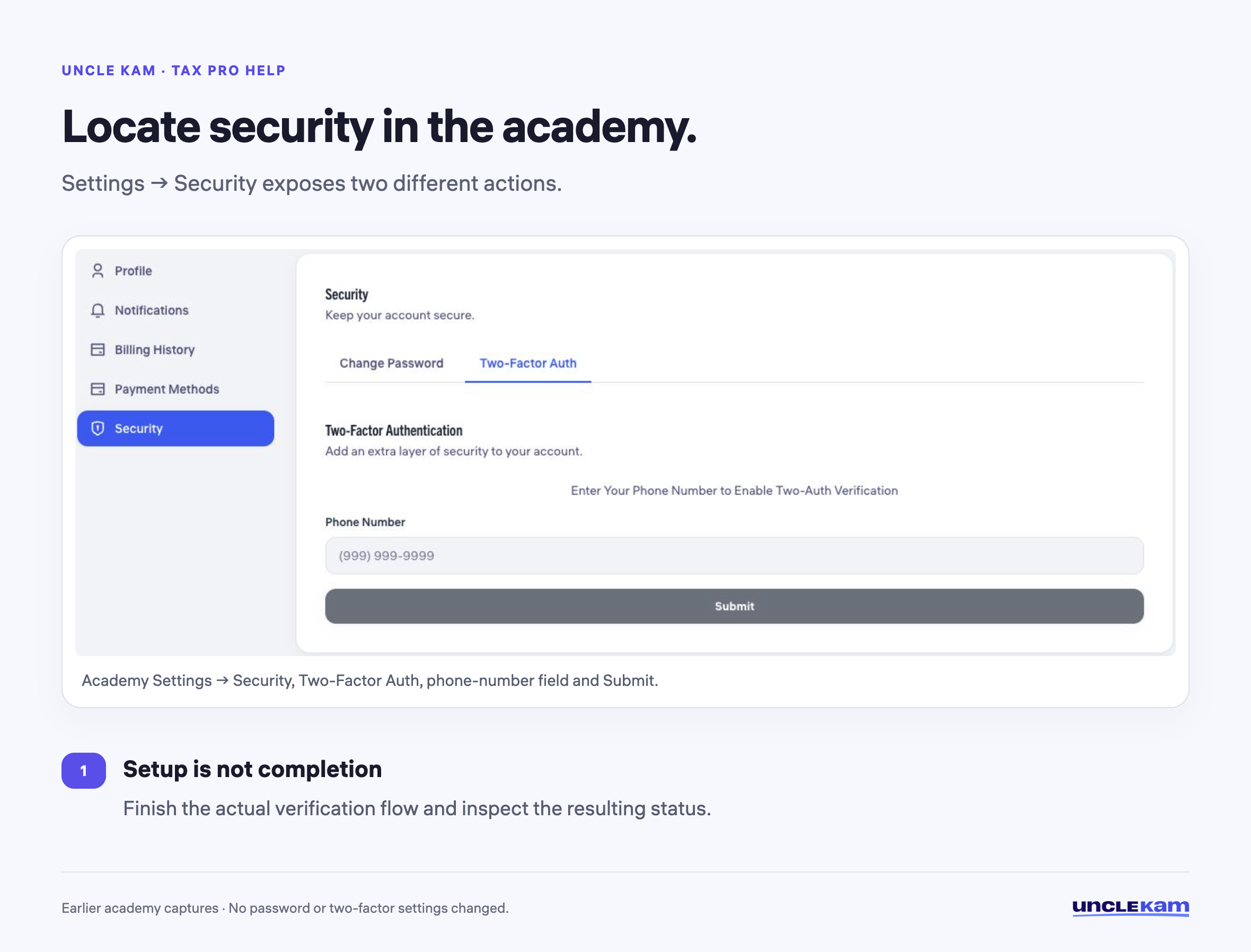Locate security in the academy.