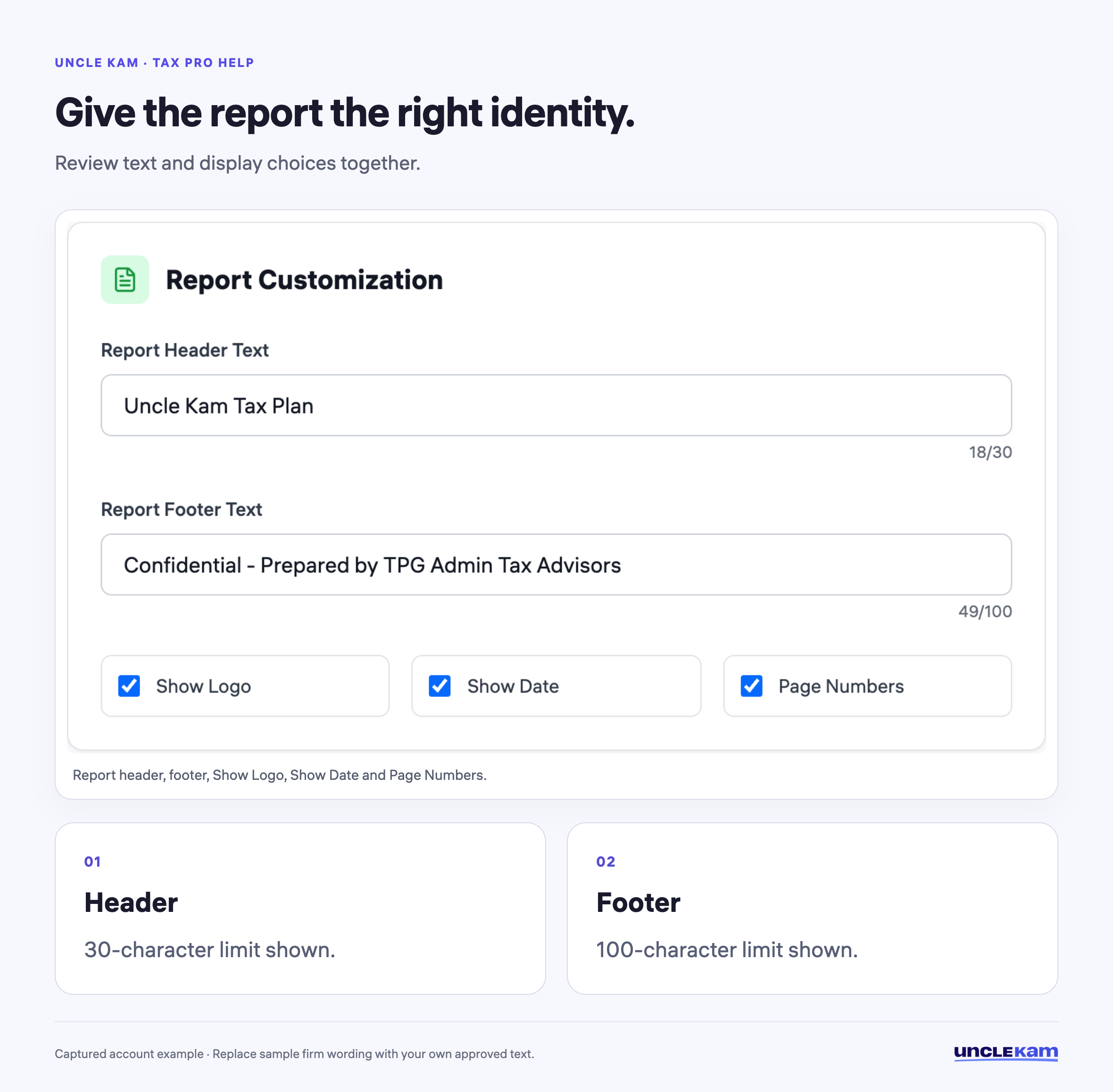 Give the report the right identity.