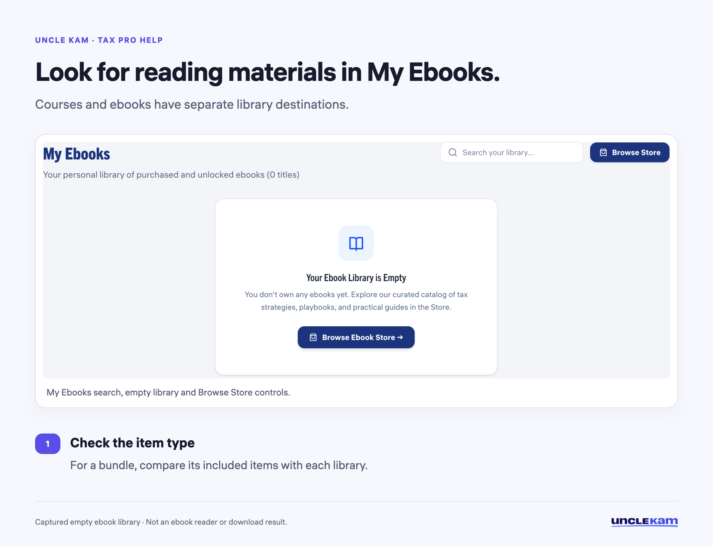 Look for reading materials in My Ebooks.