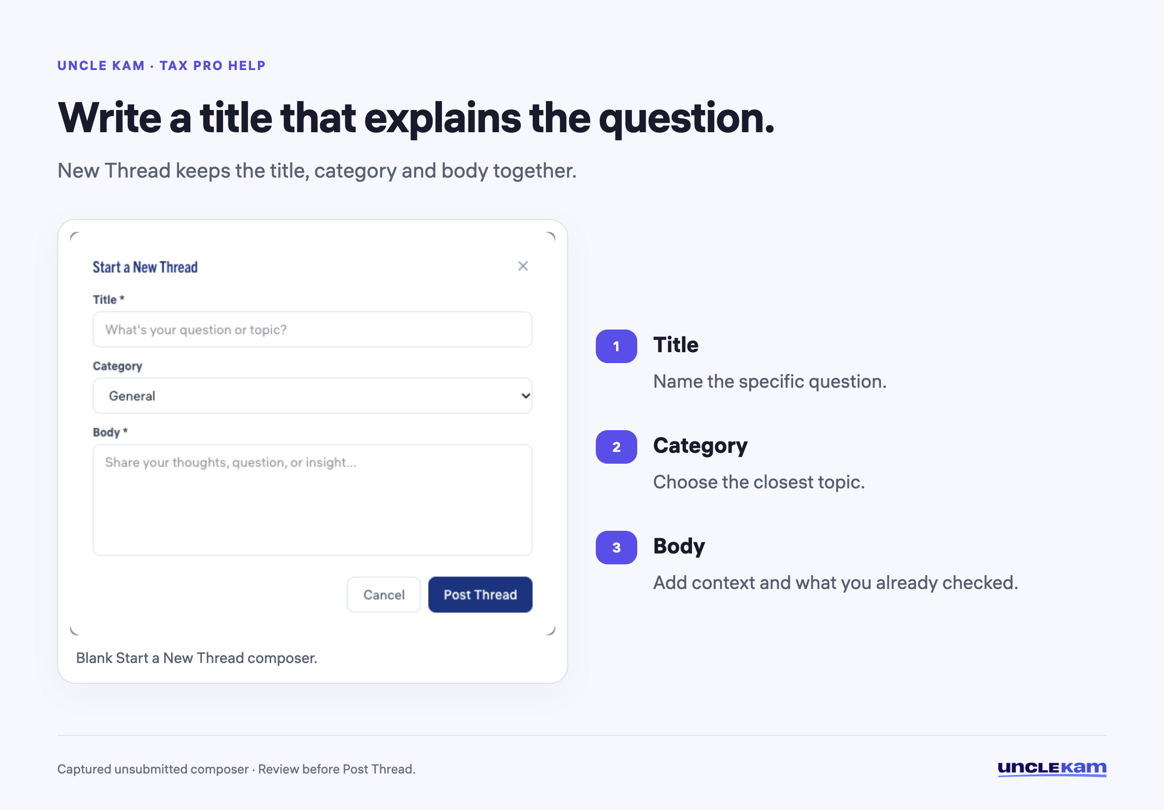 Write a title that explains the question.