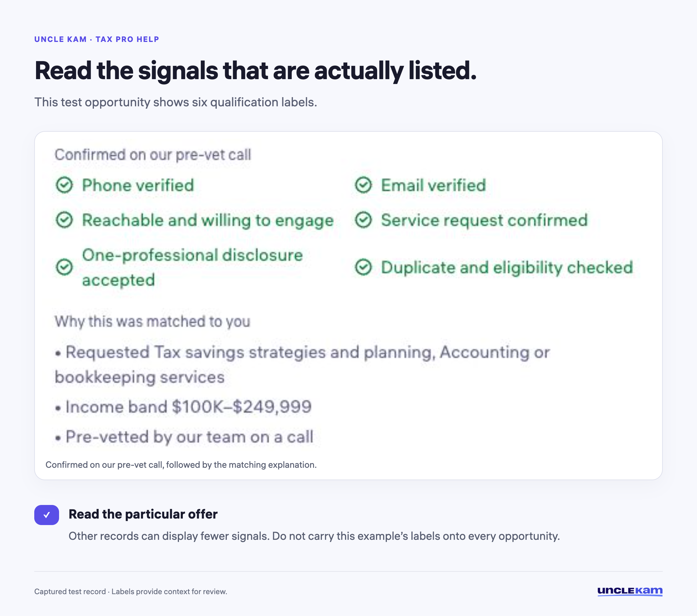 Read the signals that are actually listed.