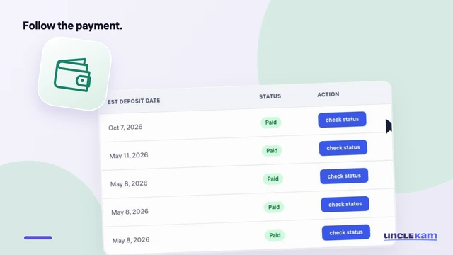 Track your payment — illustrated preview using the recorded lesson.